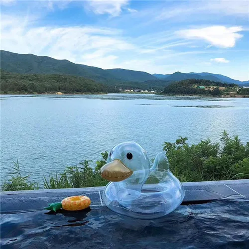 Утка Bighead утка прозрачное плавающее кольцо для ребенка INS надувные летние плот плавать ming Ride-On плавающие банные Игрушки водный бассейн трубка