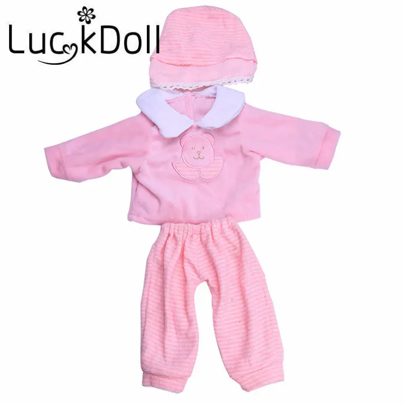 Костюм с принтом розового медведя LUCKDOLL 18 дюймов американская кукла 43 см