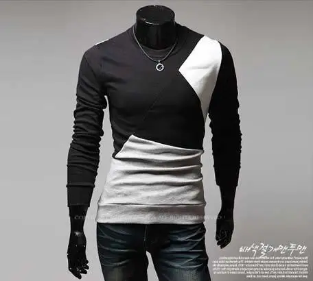 Hot selling Korean style star stitch long sleeve t shirt for men Brand cotton Tees S XXL|sleeve tattoos men|t-shirt printing transfer papert-shirt