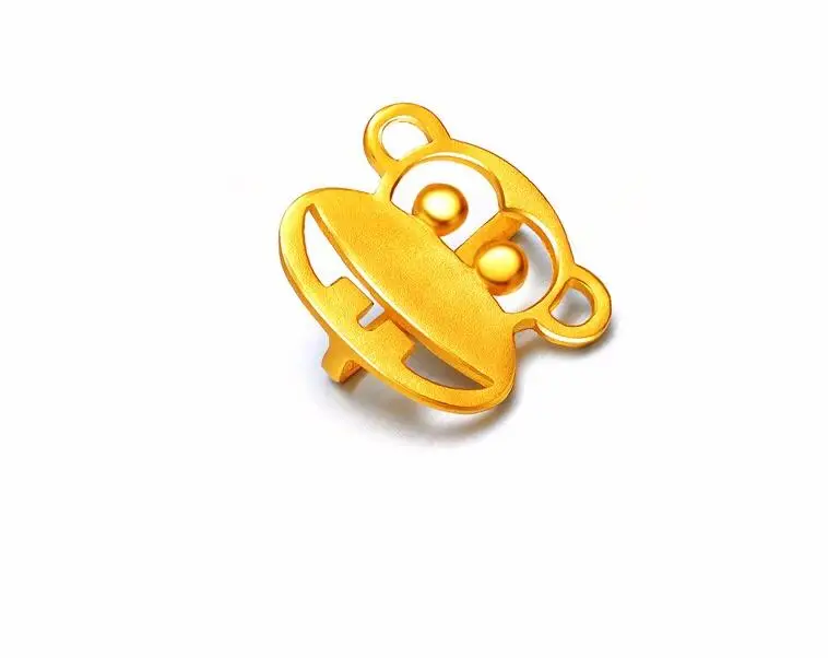 Модный аутентичный кожаный браслет 24K желтое золото обезьяна 1 81 г|leather bracelet|bracelet