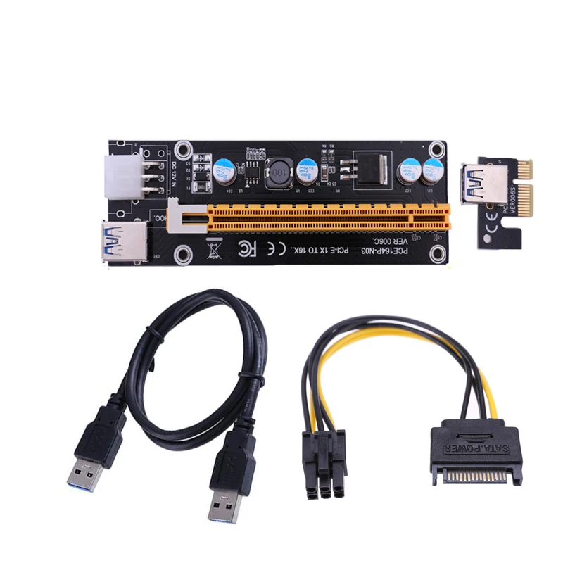 PCI-E Райзер PCI Express 1X до 16X Райзер-карта от 1 4 USB 3 0 усилитель концентратора адаптер с