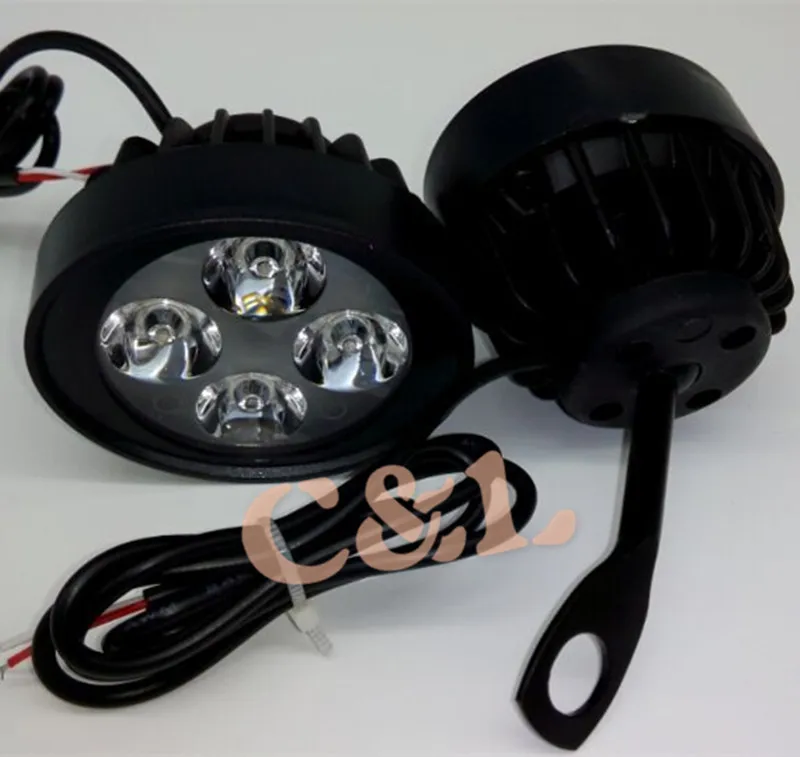Универсальные мотоциклетные черные 4 светодиодные фары Противотуманные с