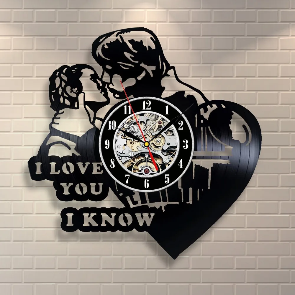 Виниловые часы принцессы Leia Han Solo I Love You для домашнего декора|duvar saati|vinyl record clockrecord