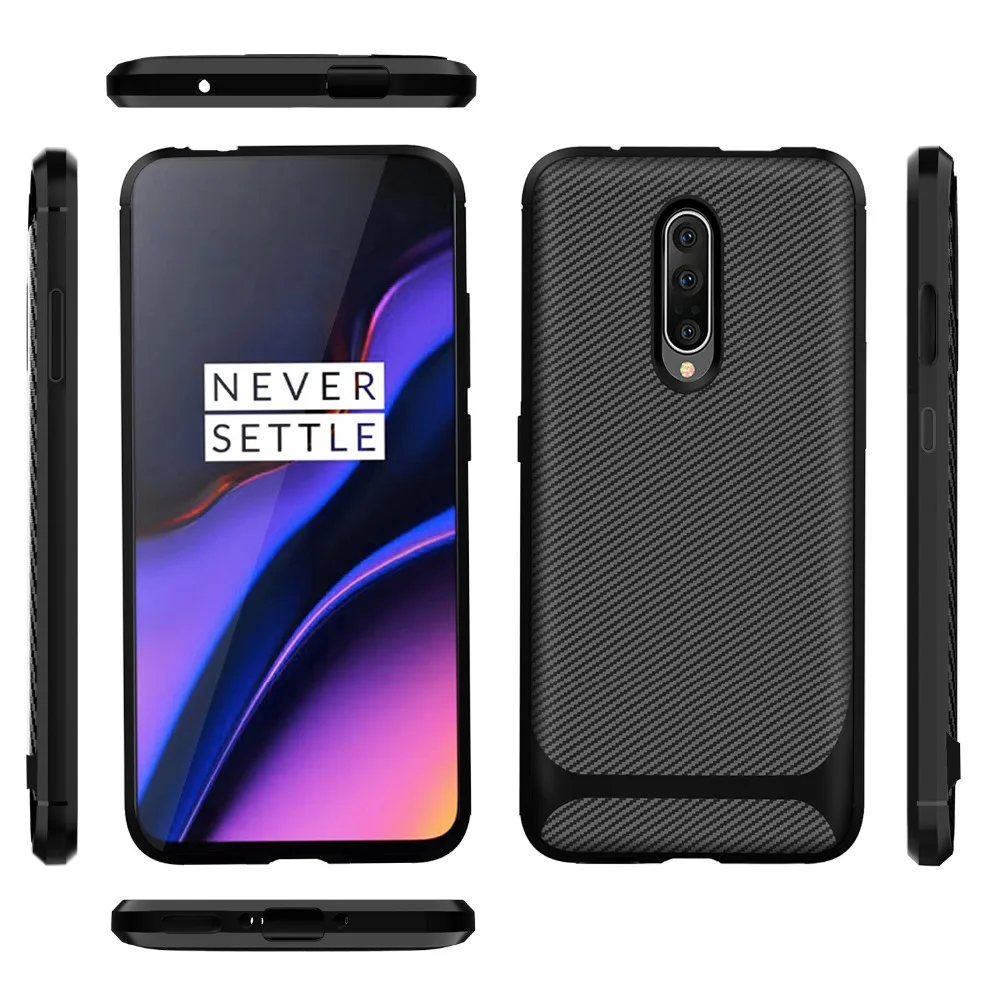 GKK чехол из углеродного волокна для Oneplus 7 Чехол мягкого ТПУ усиленный