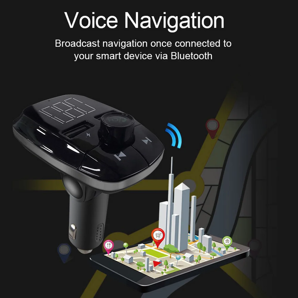 

Car Bluetooth Kit Dual USB Car-Charger Handsfree Audio MP3 Player Car Wireless FM Transmitter Bluetooth Auto Accessories