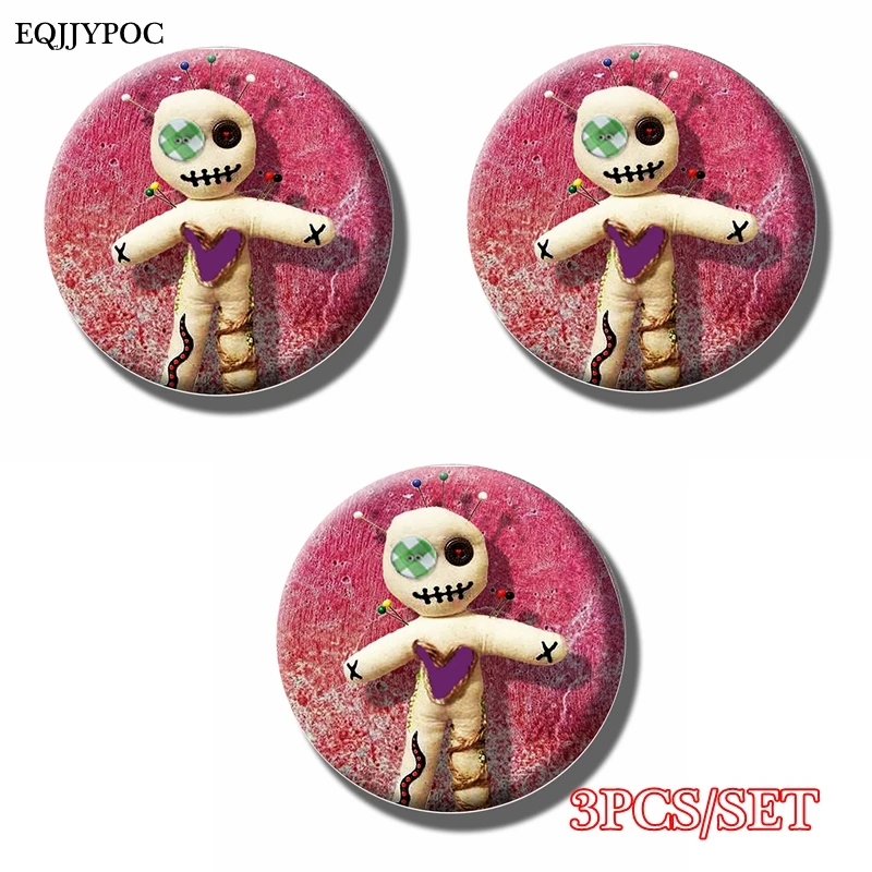 3 шт. магнитные наклейки на Куклу Вуду для холодильника милая кукла розовый