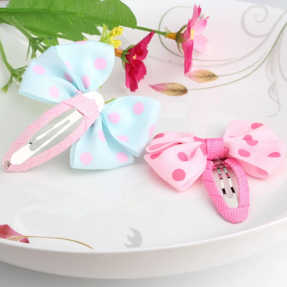Новый продажа 1 лот = 2 шт. резинки для волос бантом заколки 17 colors ребенок зажим