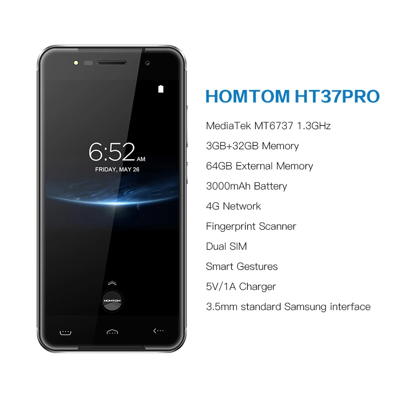 Smartphone HT37 Pro смартфон 4G двойной динамик MTK6737 5 0 дюймов HD Android 7 3 ГБ + 32 Гб 13 МП 3000 мАч