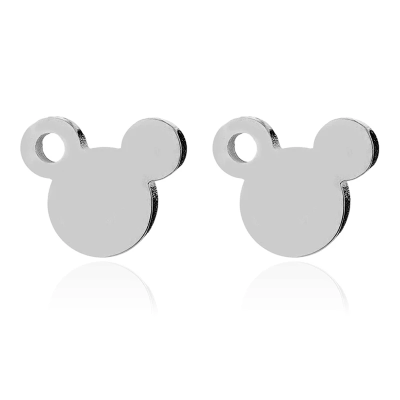 Silver-2 Cuteeco Новая Мода Микки Нержавеющая сталь серьги-гвоздики золотые, розовые серьги/золото/серебро/черный Цвет женские серьги ювелирные украшения - Окраска металла: Silver-2