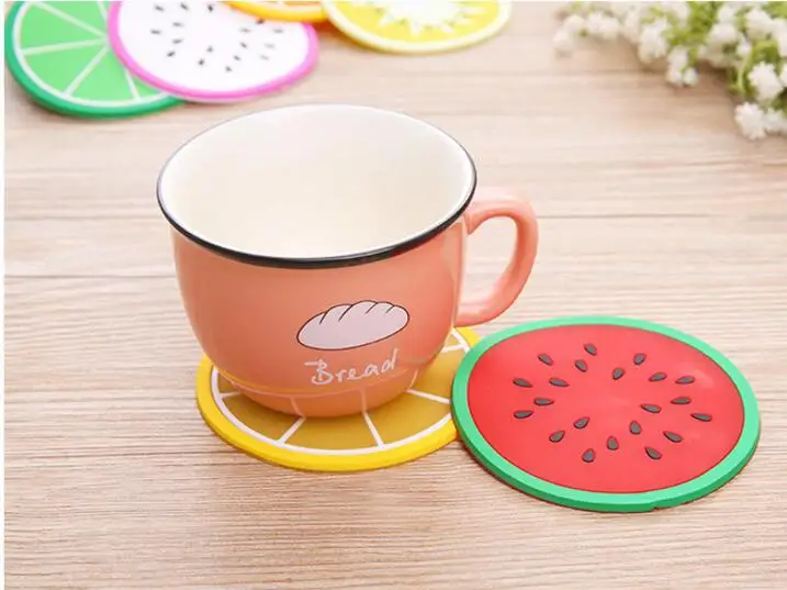 Цветные подставки в форме фруктов креативные Нескользящие силиконовые круглые