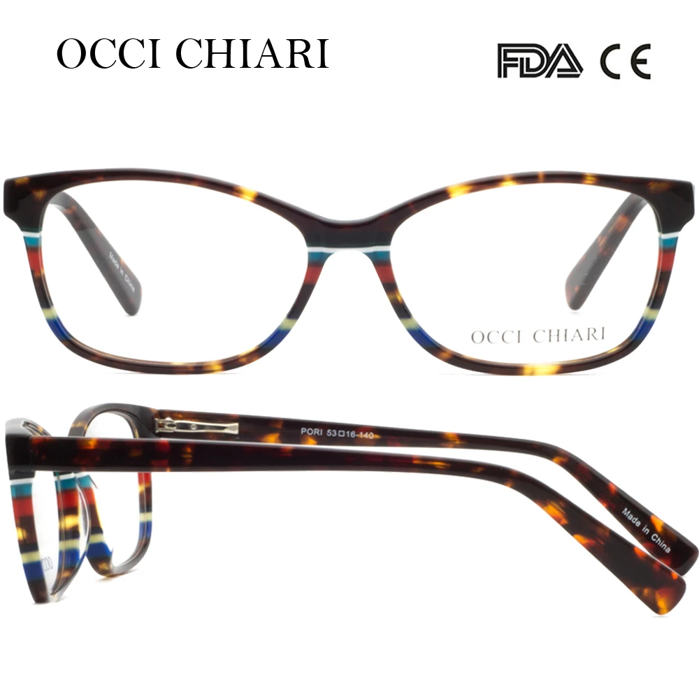 C2 brown OCCI CHIARI, модный бренд, компьютерный анти-синий светильник, женские очки для близорукости, Темно-Синяя Прозрачная Оптическая оправа, очки, очки - Цвет оправы: C2 brown
