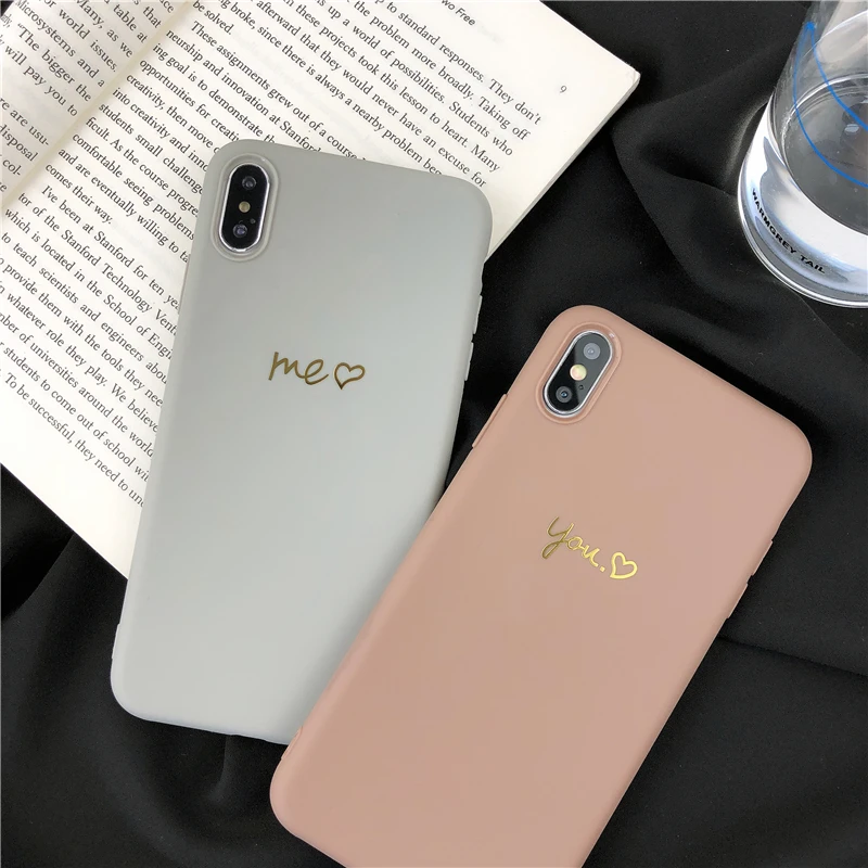 Gimfun Simple Love Heart Phone Case for Iphone Xs Max Xr Glitter Matter Floral Tpu 6s 7 8plus X Back Cover | Мобильные телефоны и