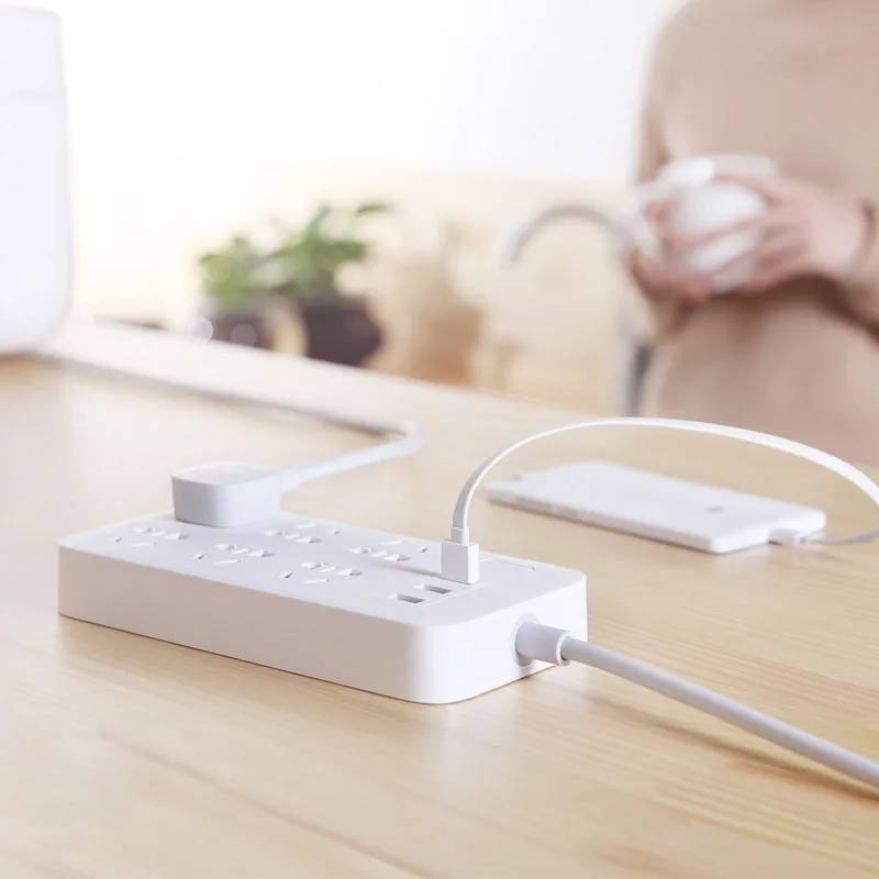 Xiaomi Mijia 2A Быстрая зарядка сетевой полосы 3 USB удлинитель 6 стандартных розеток AU с адаптером EU UK US