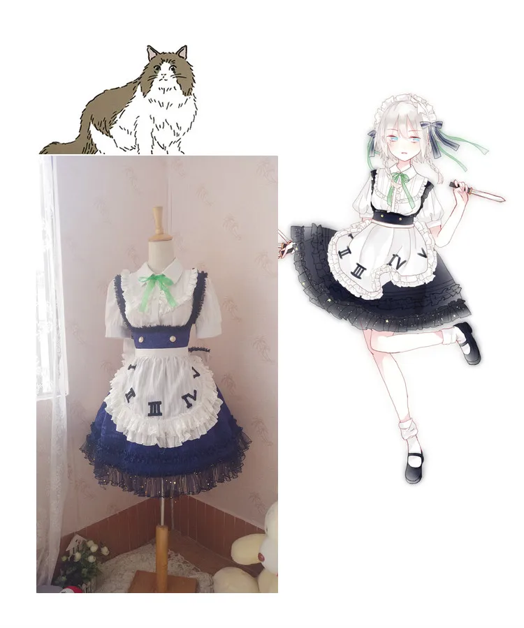 [На заказ] костюм горничной из аниме Проект Touhou Izayoi Sakuya Lolita для косплея Женский