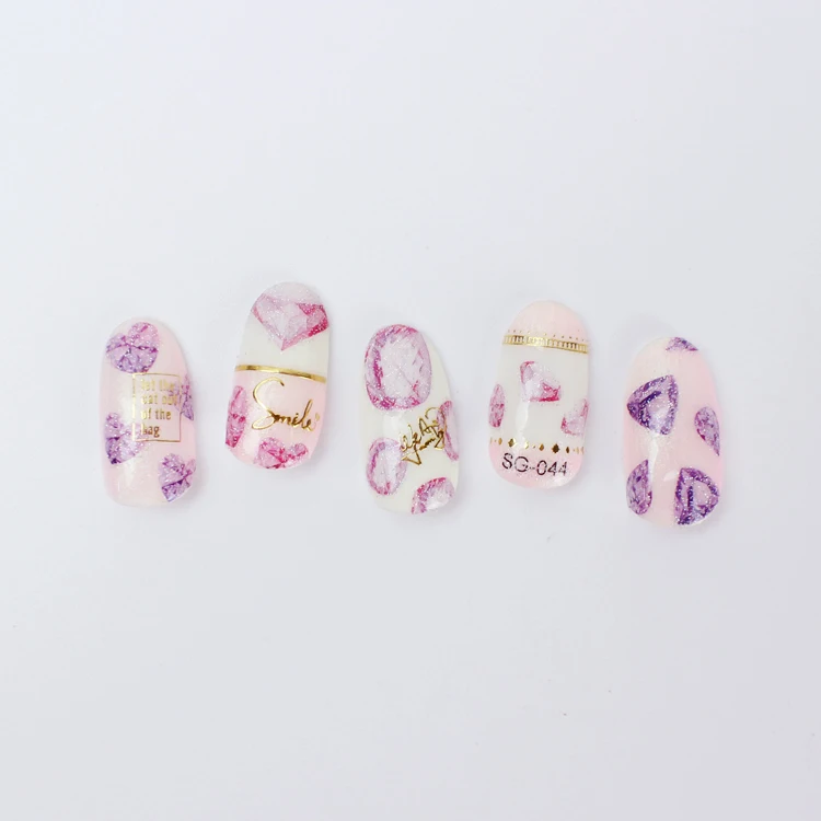 Nail water decals dream flash pink color butterfly birds animals diamond pattern 3D ultrathin transfer nail sticker RA024 | Красота и