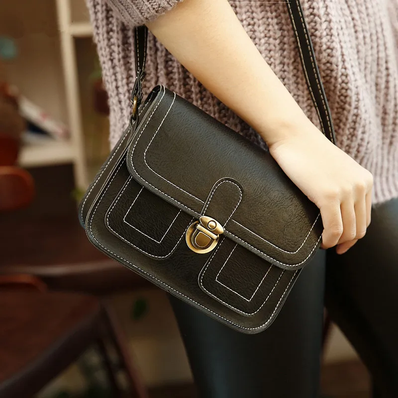 PACGOTH винтажные однотонные женские сумки мессенджеры с замком для путешествий