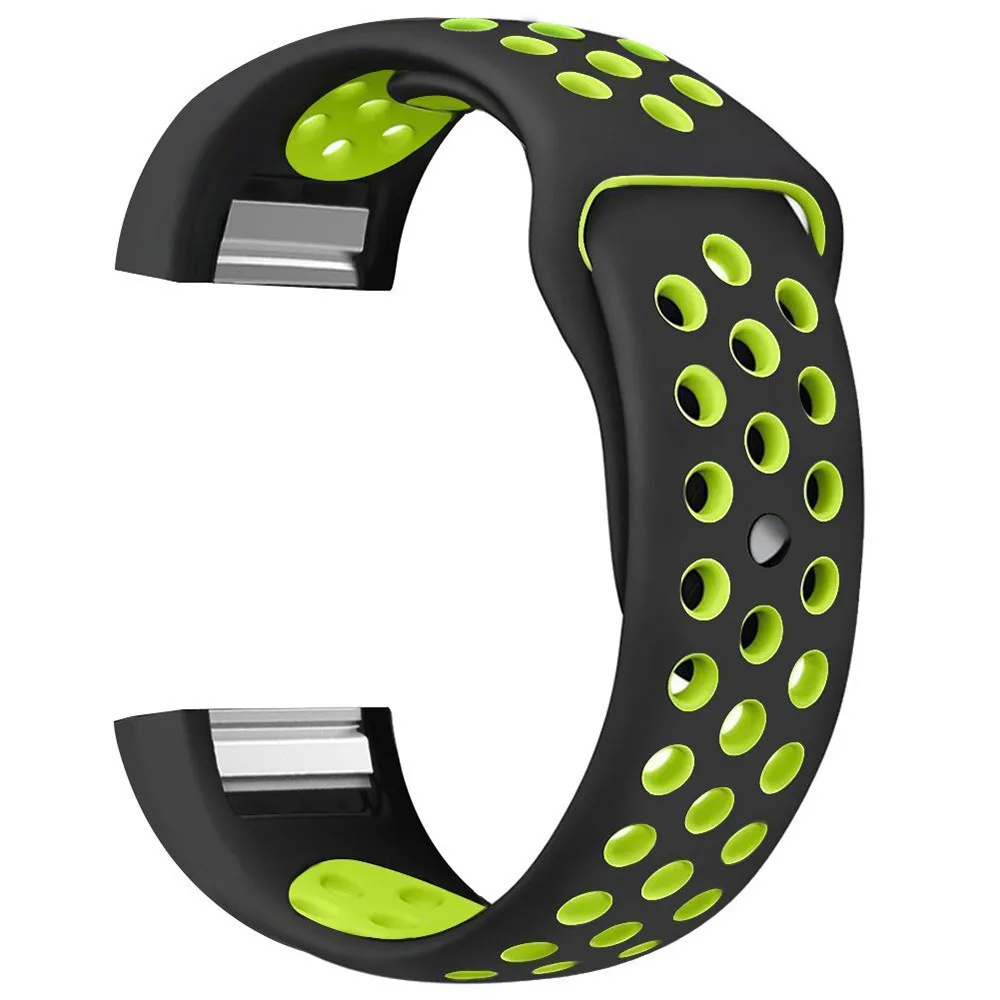 Новый Сменный двойной цветной спортивный силиконовый для браслета FitBit Charge 2