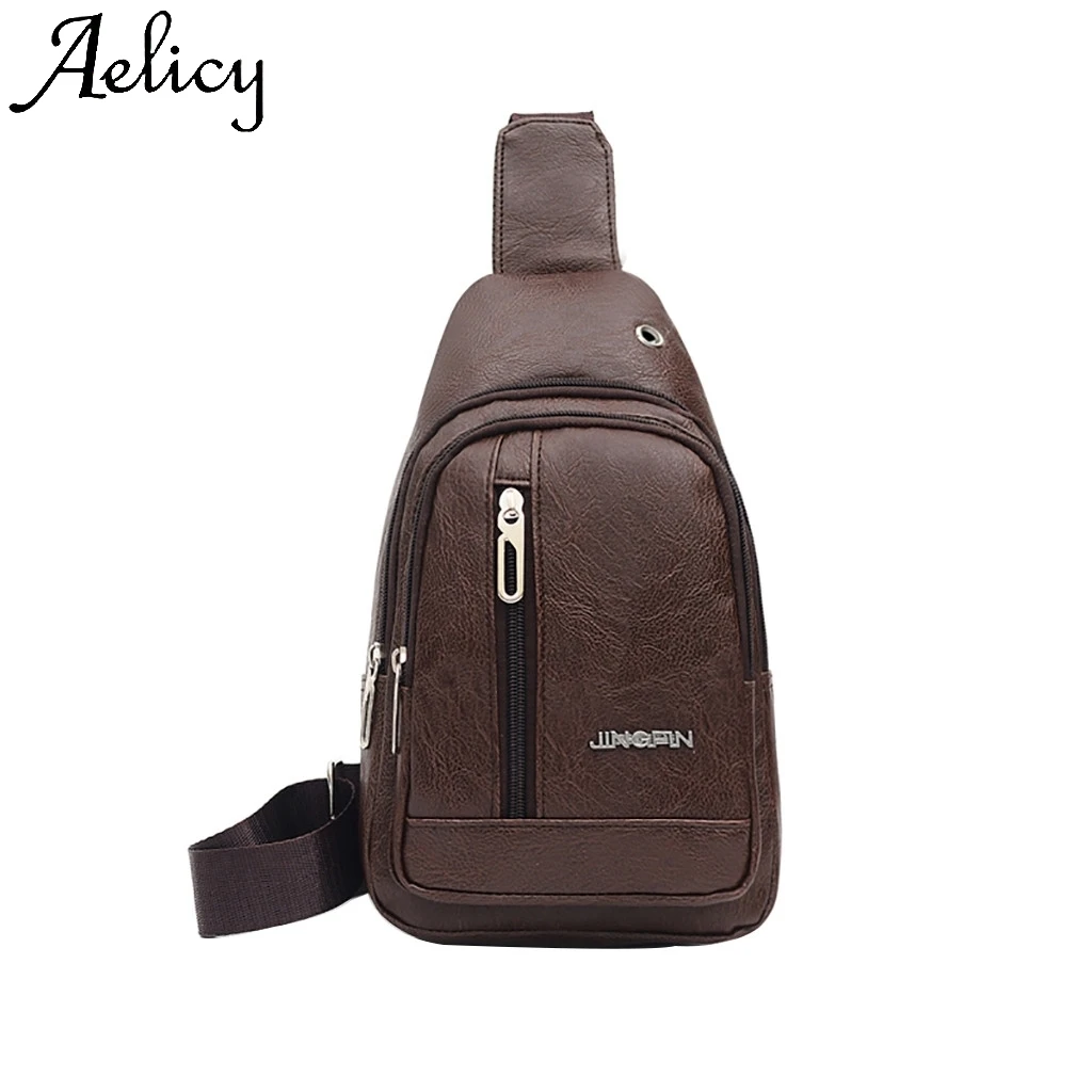 Мужская спортивная сумка Aelicy однотонная мессенджер для телефона 2020|Сумки с