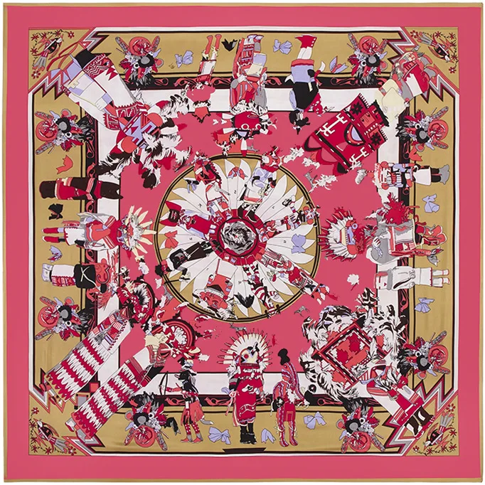 Новинка 2016 качественный Шелковый квадратный шарф роскошный бренд индийский узор