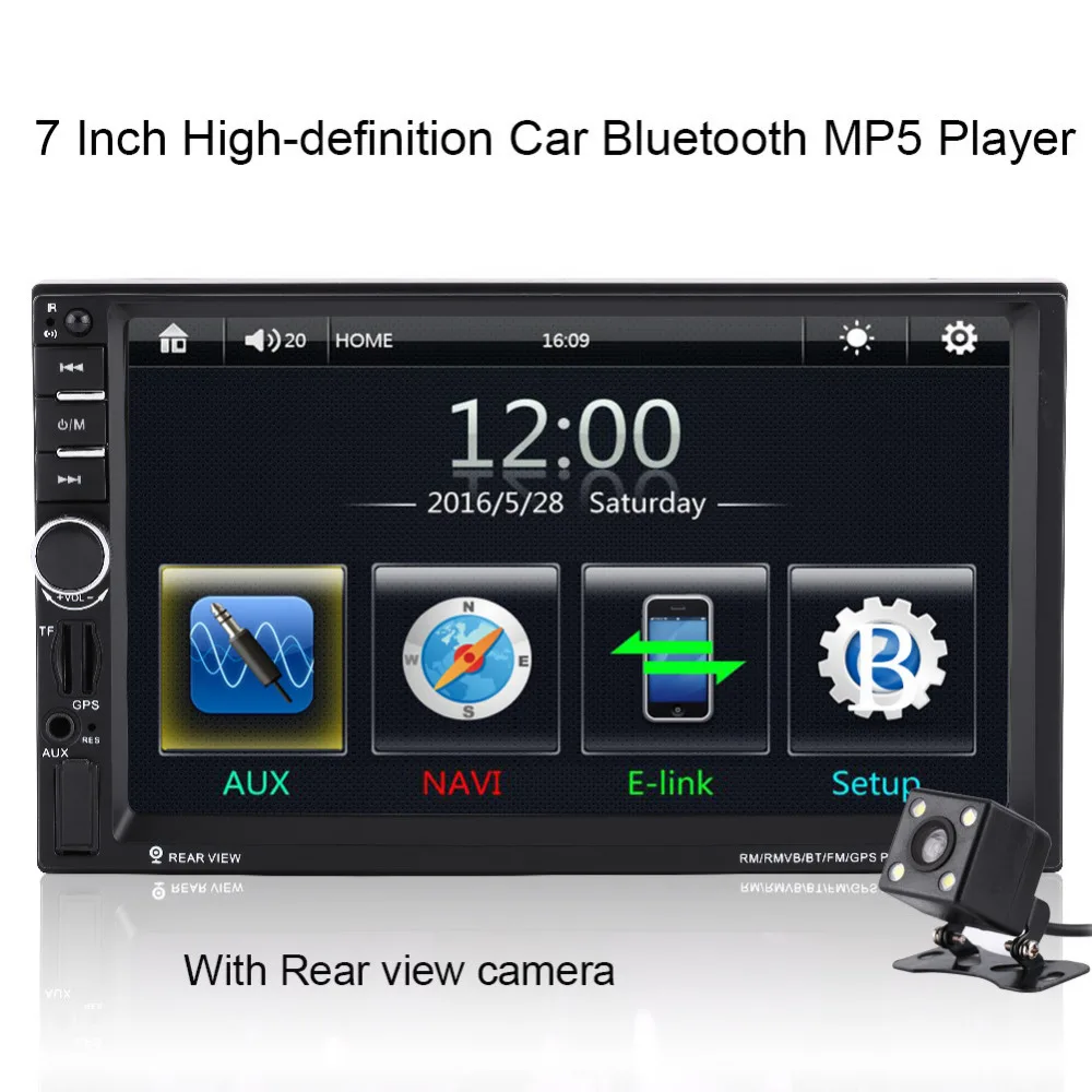 7 дюймовый автомобильный радиоприемник с сенсорным экраном HD Bluetooth MP5