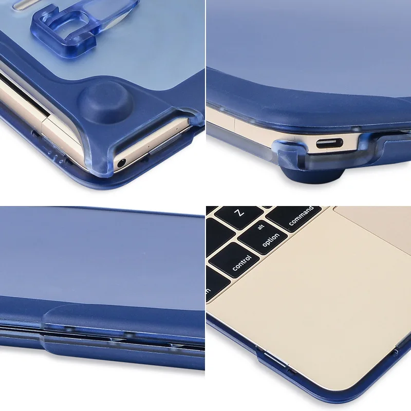 Складной чехол-подставка для ноутбука Macbook air Pro retina 11 12 13 15 A1706 A1708 A1989 матовый прозрачный чехол из поликарбоната+ ТПУ