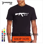 Boutique Men Tops Tees Summer Fashion New AK47 Printed T Shirt Short Sleeve Men AK 47 Rifle Gun Personalized T Shirts 3XL
