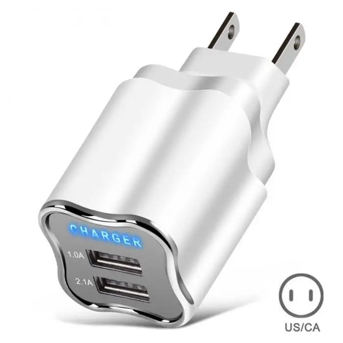 Настенное зарядное устройство с двумя портами usb 5 В 2A светодиодный светильник быстрый адаптер для зарядки для iPhone Android телефонов LSMK99