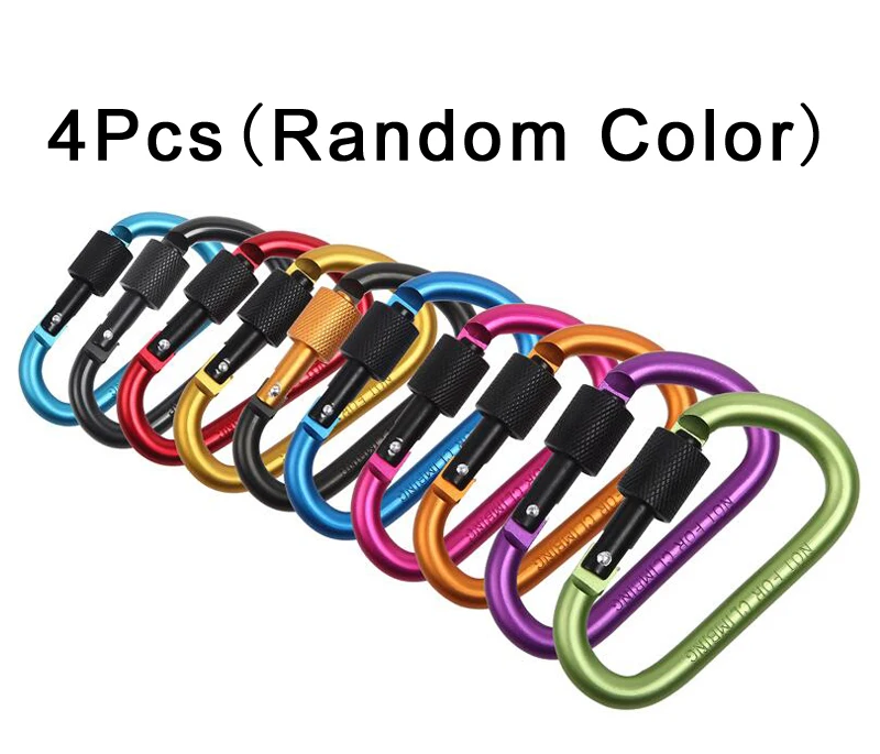 4pcs random color 4 шт. карабин для путешествия комплект туристическое снаряжение сплав алюминий выживания снаряжение кемпинг альпинизм крюк Открытый Карабин GYH - Цвет: 4pcs random color