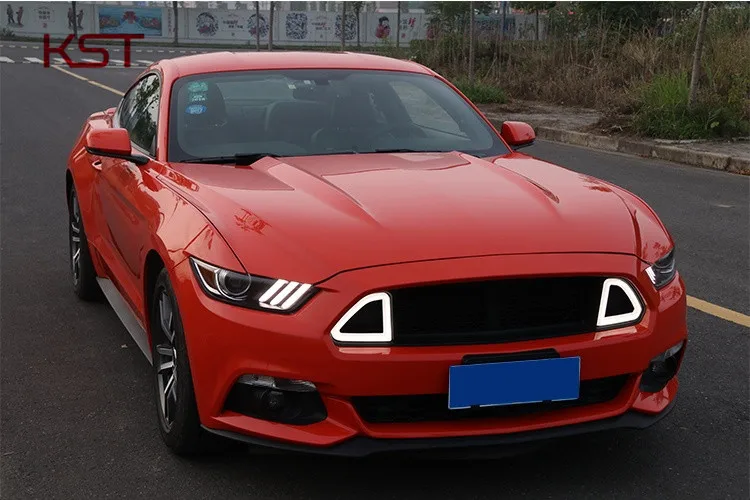 Автомобильная гоночная решетка для Ford Mustang Grill- Черная решетка радиатора передний капот бампер модифицированный RTR светодиодный белый светильник