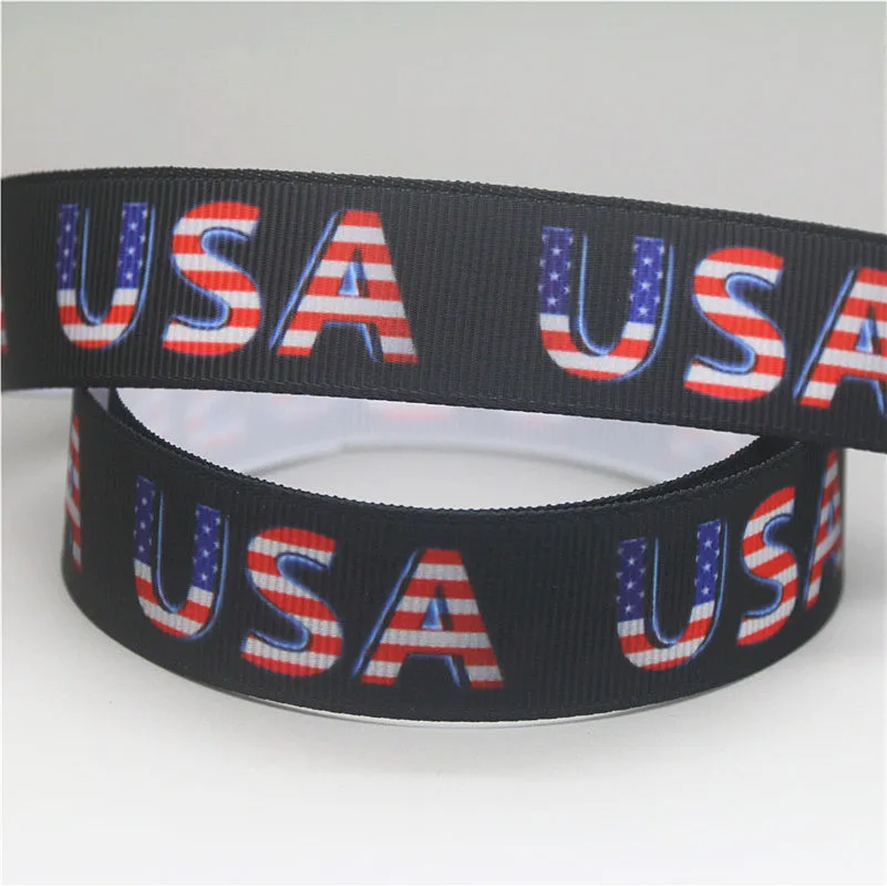 DHK 50 ярдов США Печатный grosgrain ленточный аксессуар украшение для волос Оптовая