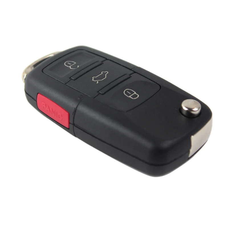4 buttons Авто Флип брелок оболочка для VW VolksWagen skoda fabia Golf Beetle Tiguan passat сменный 2 4 3 кнопки дистанционного ключа чехол - Количество кнопок: 4 buttons
