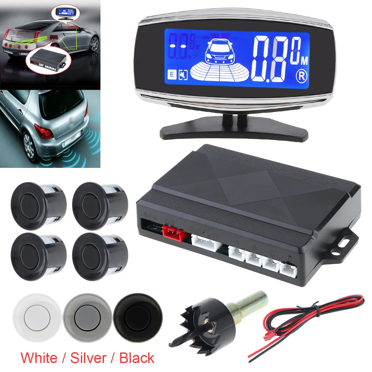 Универсальный двойной процессор ЖК дисплей автомобильная система датчиков для