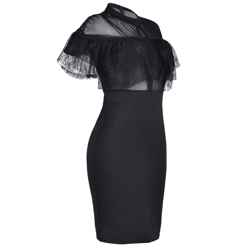 Женское платье-карандаш с коротким рукавом Красное Облегающее Сетчатое платье