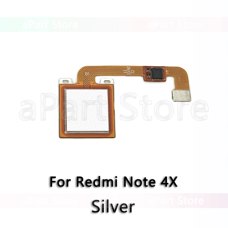 Note4 X Silver Для Xiaomi Redmi Note 4 4x Global Pro оригинальная задняя кнопка домой датчик отпечатков пальцев гибкий кабель для телефона запчасти - Цвет: Note4 X Silver