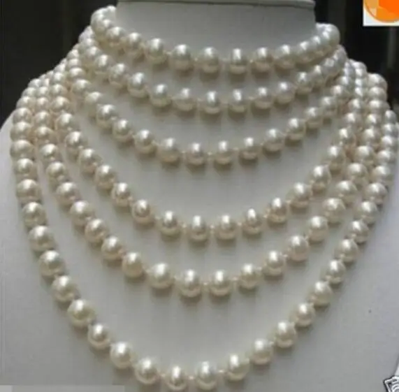 

Selling Jewelry>>>BEAUTIFUL 100 INCH Natural WHITE 8-9mm AKOYA PEARL NECKLACE AAA Factory Wholesale price Women