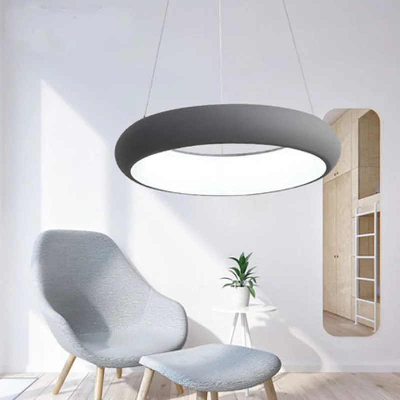 Art-Deco creative Pendant Lights Post-Modern iron cord pendant lamps Tyre shape LED restaurant RGB color changing Light | Освещение