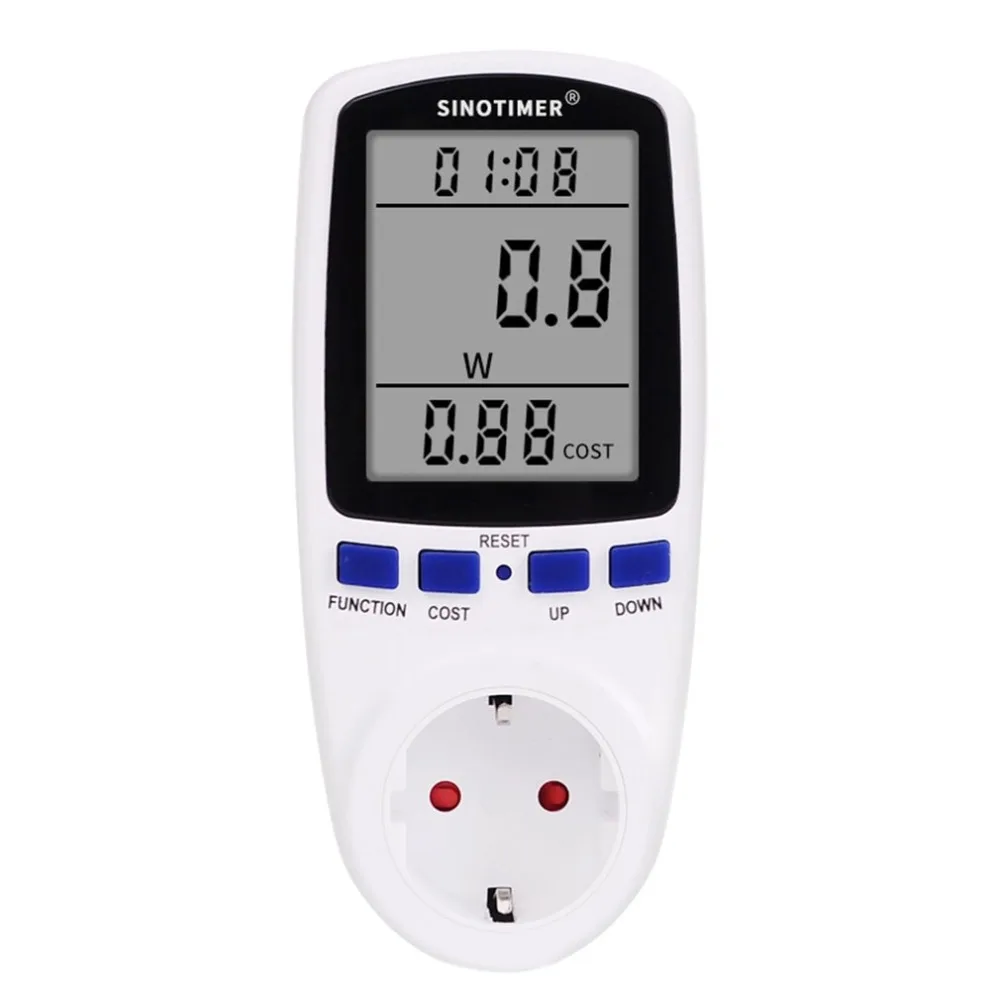 SINOTIMER DDS108 розетка цифровой измеритель напряжения Потребляемая мощность ватт