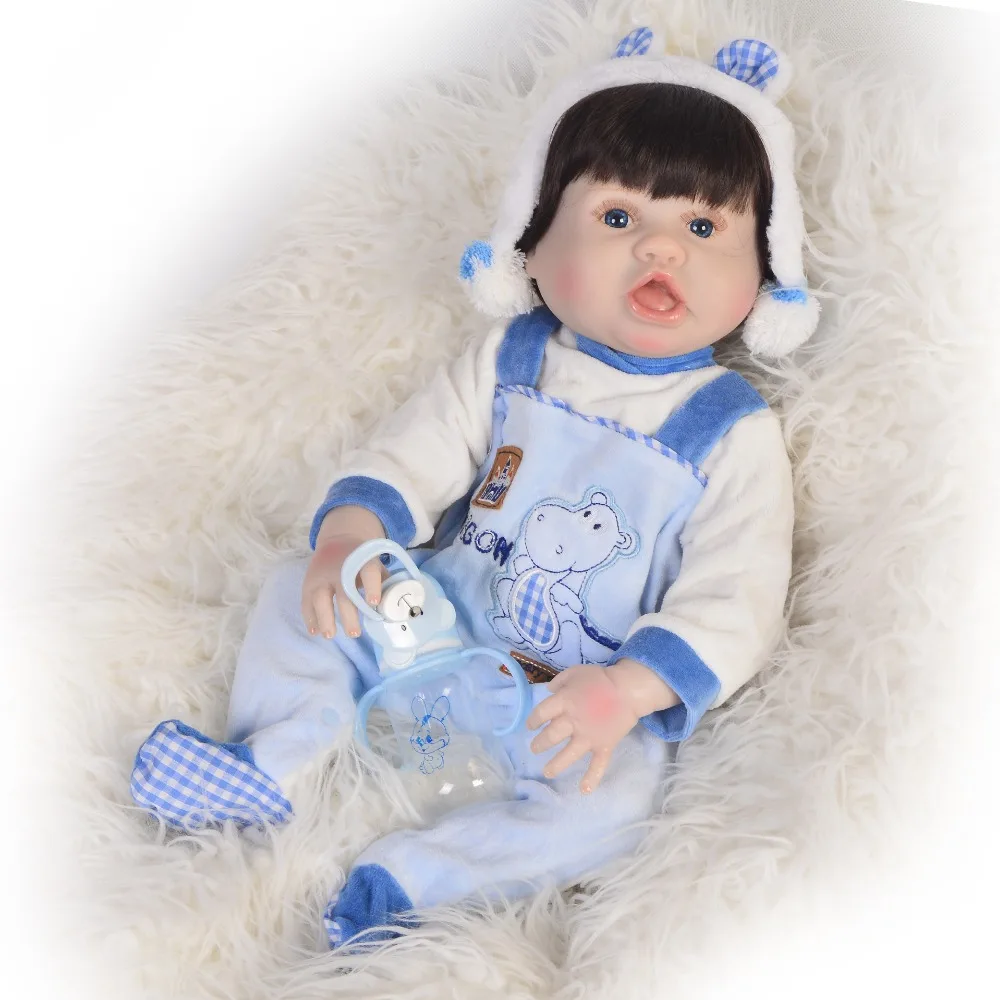 

Bebes reborn 55cm Full Silicone Body Reborn Baby boy Doll Toy Like Real 22inch Newborn Babies Doll Bathe Toy Kid Gift