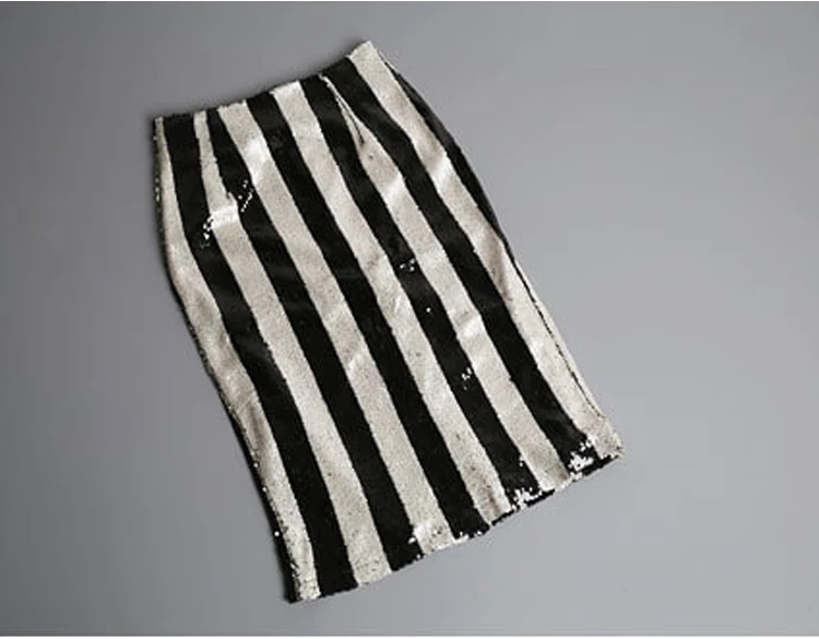 Юбка карандаш RealShe Женская с высокой эластичной талией в полоску большого