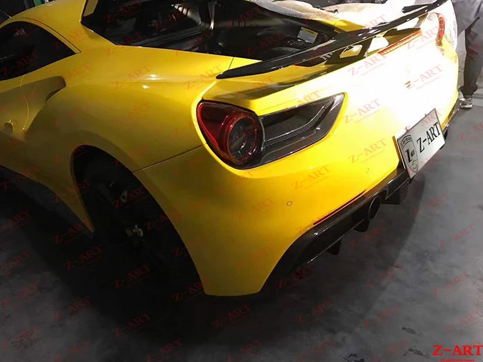 Z-ART, задний диффузор из углеродного волокна для Ferrari 488, задняя губа из углеродного волокна для Ferrari 488, паук для Ferrari 488 GTB, задний подбородок