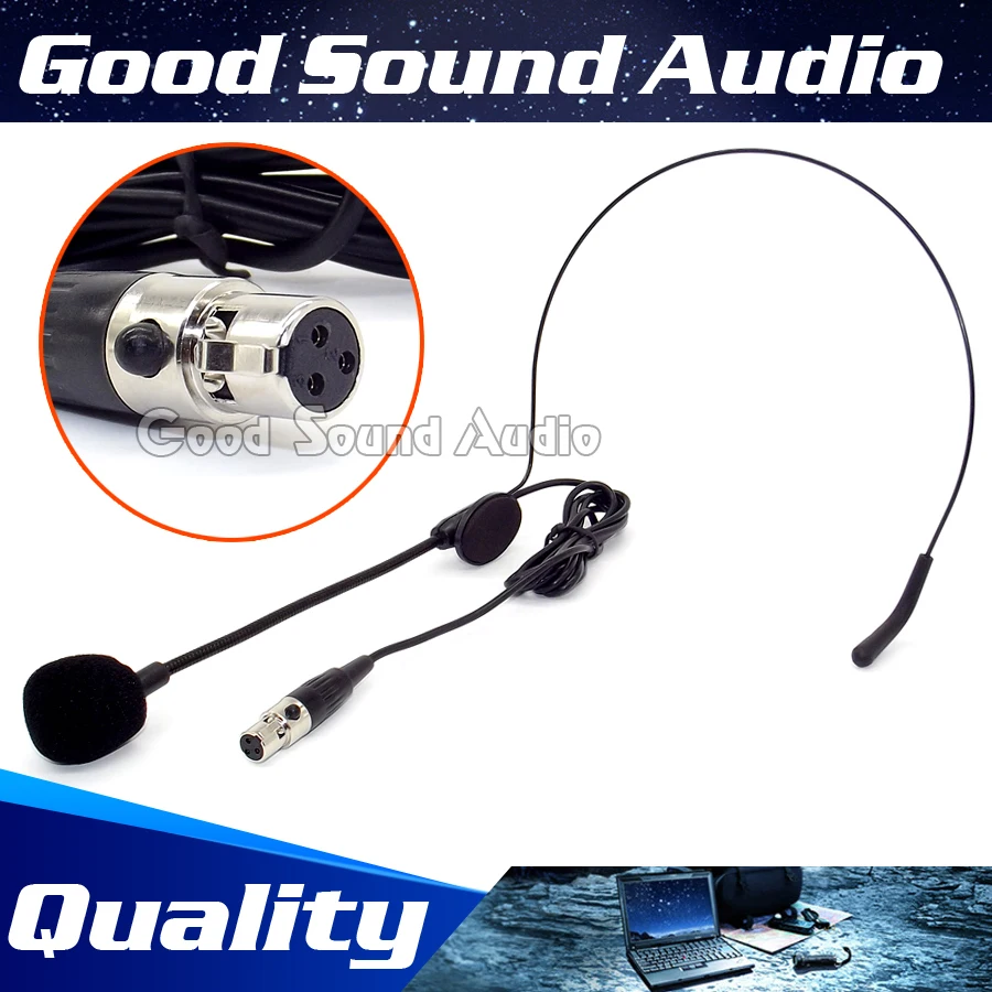 Мини XLR 3 Pin TA3F Plug Earhook головная гарнитура микрофон на голову повязка Микрофон Майк