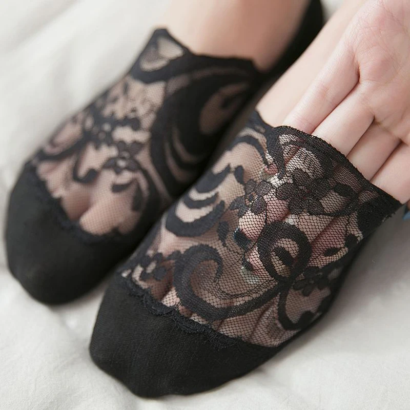 2 пар/лот летние тонкие модные носки тапочки женская обувь с цветочным узором