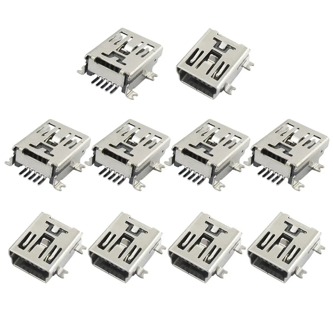 SODIAL(R)/10 x кожуха типа Mini USB 5 контактный разъем Женский Разъем под пайку