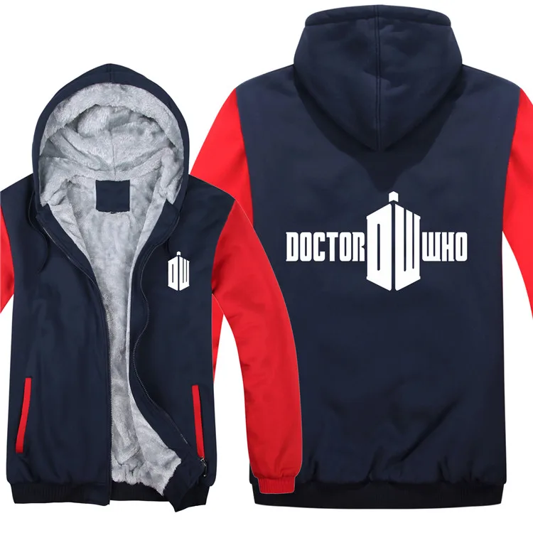 Теплые зимние толстовки с капюшоном «Доктор Кто» из толстого флиса Trust Me I am the Doctor, толстовка, пальто с теплой подкладкой, Мужская толстовка, куртка - Цвет: As picture