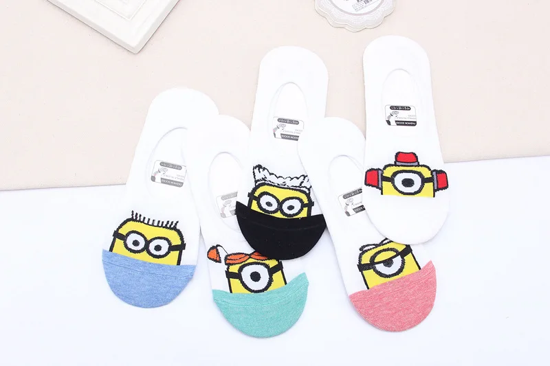 Женские весенне-летние хлопковые носки с героями мультфильмов Миньоны | Женская