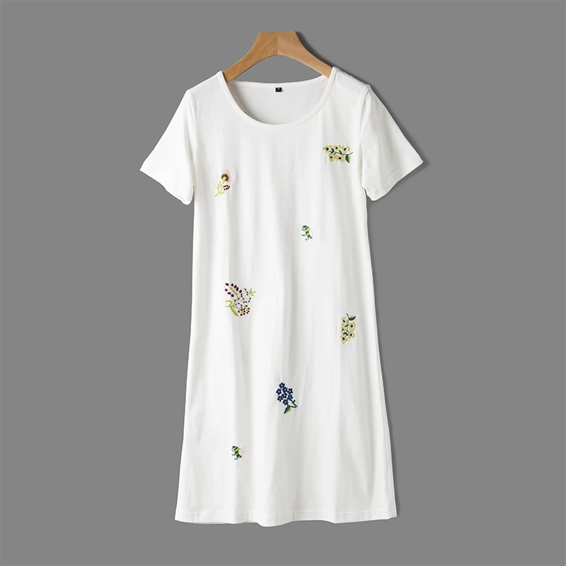 Женская цветочные и птицы вышивка t-shirt dress | одежда