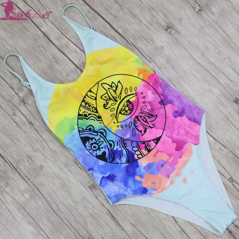 Lurehooker сексуальный цельный купальник с принтом нагрудной подкладкой без косточек