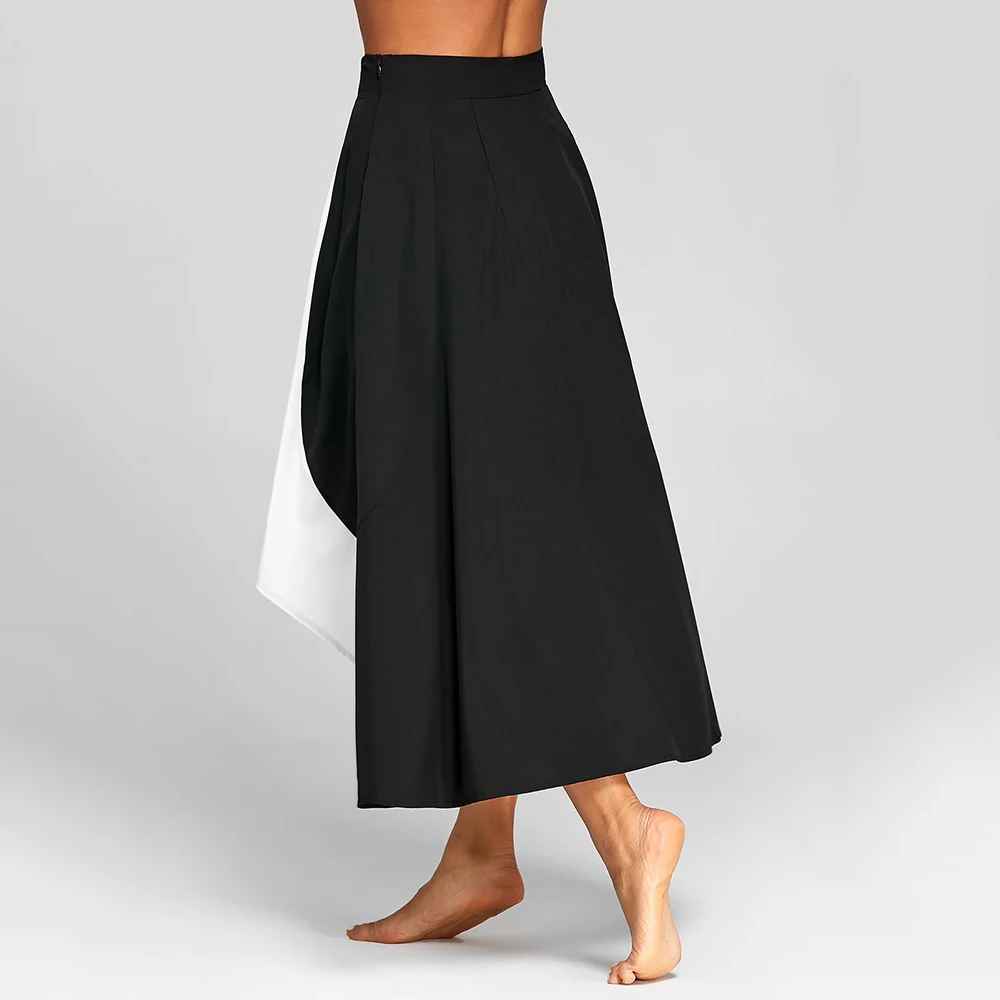 Женская Асимметричная юбка VESTLINDA черная или белая средней длины с цветными