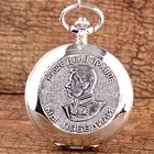 Винтажные серебряные Сталин лидера России кварцевые карманные часы с цепочкой ожерелье подвеска Fob часы для мужчин женщин подарок