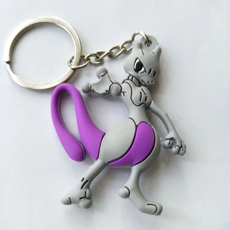 Брелок с покемоном, ПВХ, брелок для ключей, Meowth Lapras Vulpix Togepi Piplup Mewtwo, кулон, ювелирные аксессуары, аниме брелок chaveiros